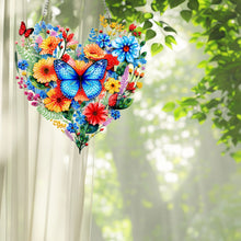 Load image into Gallery viewer, Acrylic 2D Flat DIY Butterfly Heart Hanging Diamond Art Kits Wall Door Decor
