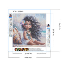 Load image into Gallery viewer, Seashell Beach Girl With Curly Hair 30*30CM(Canvas) Full Round Drill Diamond Painting