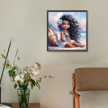 Load image into Gallery viewer, Seashell Beach Girl With Curly Hair 30*30CM(Canvas) Full Round Drill Diamond Painting