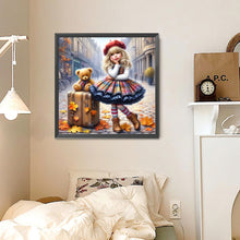 Load image into Gallery viewer, Teddy Bear Suitcase Girl 30*30CM(Canvas) Full Round Drill Diamond Painting