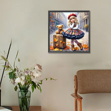 Load image into Gallery viewer, Teddy Bear Suitcase Girl 30*30CM(Canvas) Full Round Drill Diamond Painting