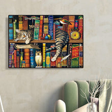 Load image into Gallery viewer, Cat On A Bookshelf 40*30CM(Canvas) Full Round Drill Diamond Painting