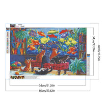 Load image into Gallery viewer, Cat Looking At Fish Tank 40*60CM(Canvas) Full Round Drill Diamond Painting