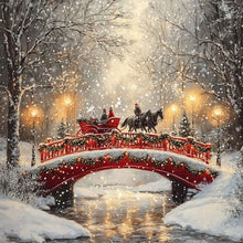 Load image into Gallery viewer, Snowy Bridge 30*30CM(Canvas) Full Round Drill Diamond Painting