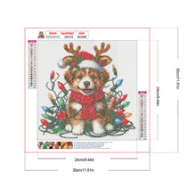 Load image into Gallery viewer, Santa Hat Dog 30*30CM(Canvas) Full Round Drill Diamond Painting