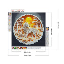 Load image into Gallery viewer, Sunset Wolf 30*30CM(Canvas) Full Round Drill Diamond Painting