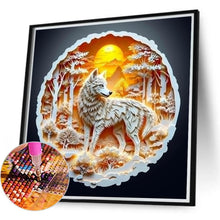 Load image into Gallery viewer, Sunset Wolf 30*30CM(Canvas) Full Round Drill Diamond Painting