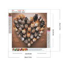 Load image into Gallery viewer, Heart-Shaped Cat 30*30CM(Canvas) Full Round Drill Diamond Painting