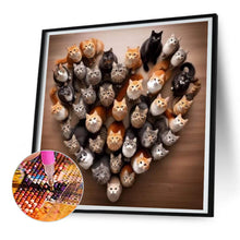 Load image into Gallery viewer, Caring Cat 30*30CM(Canvas) Full Round Drill Diamond Painting