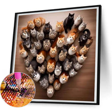 Load image into Gallery viewer, Heart-Shaped Cat 30*30CM(Canvas) Full Round Drill Diamond Painting