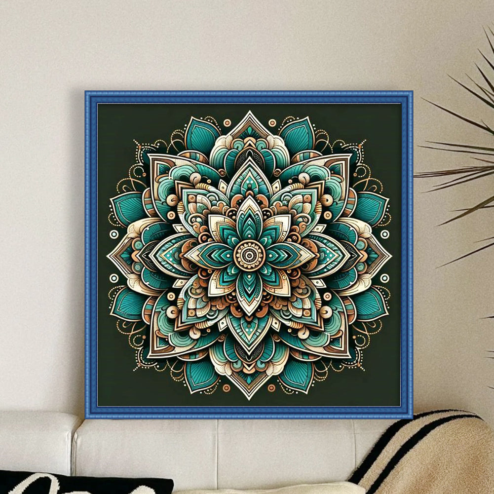 Mandala - Full 14CT Stamped Cross Stitch 40x40CM - Huacan