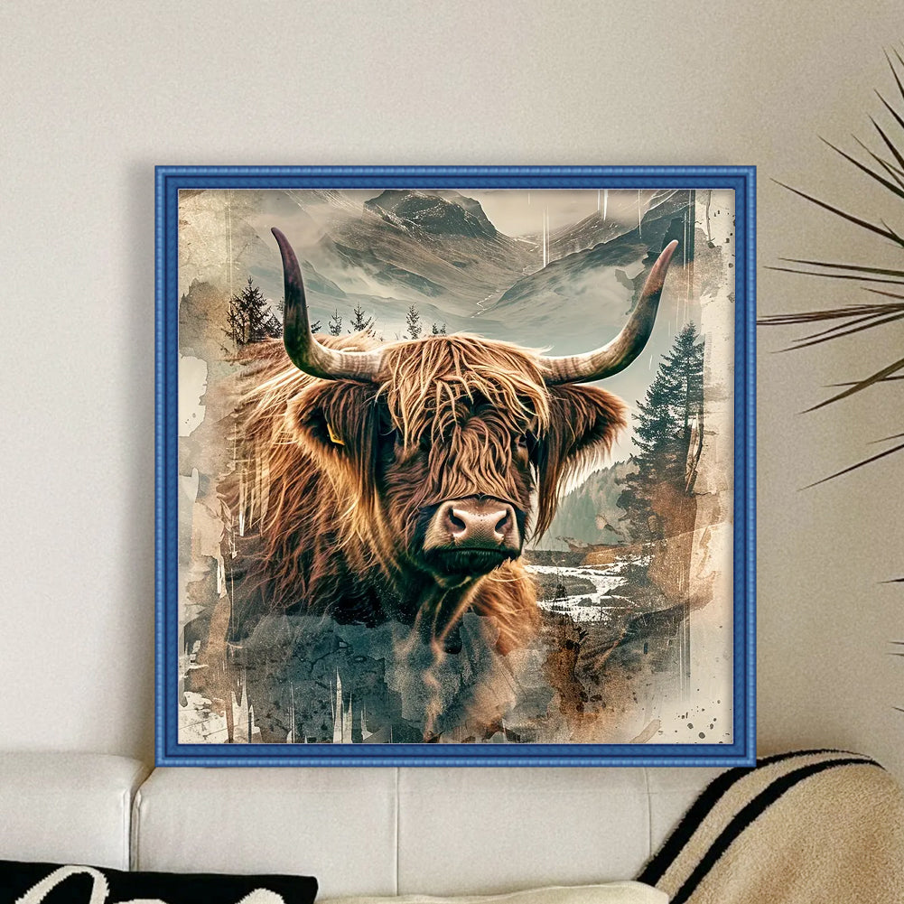 Yak - Full 14CT Stamped Cross Stitch 40x40CM - Huacan