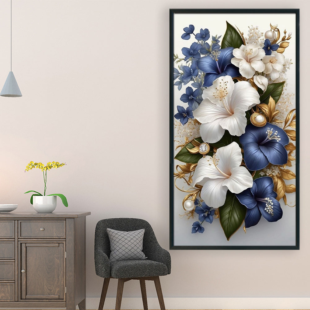 Flowers - Full 11CT Stamped Cross Stitch 40x70CM - Yishu