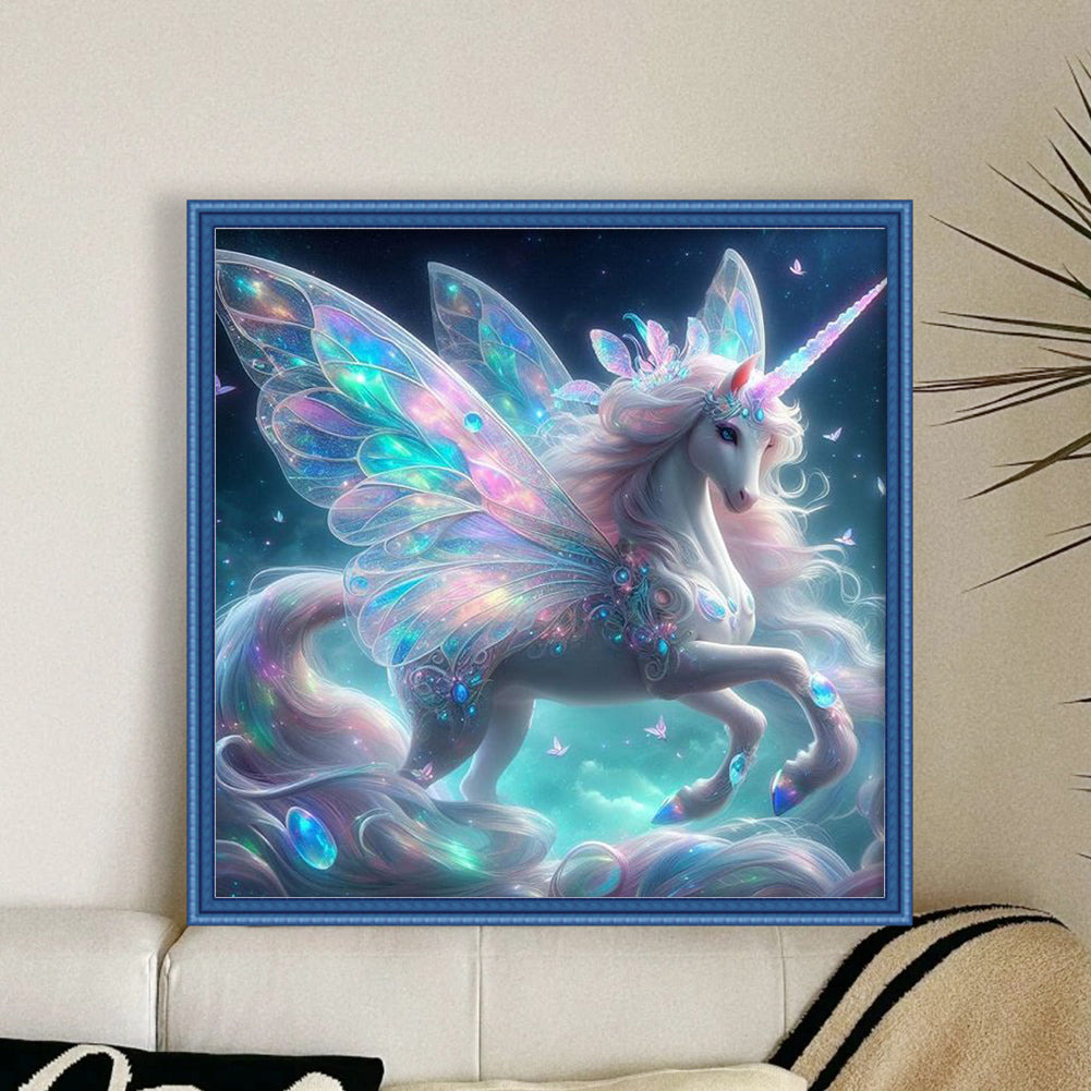 Colorful Unicorn - Full 11CT Stamped Cross Stitch 50x50CM - Yishu