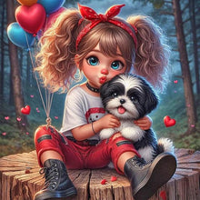 Load image into Gallery viewer, Cute Big-Eyed Girl 40*40CM(Canvas) Full Round Drill Diamond Painting