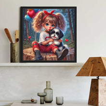 Load image into Gallery viewer, Cute Big-Eyed Girl 40*40CM(Canvas) Full Round Drill Diamond Painting