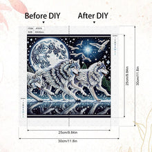 Load image into Gallery viewer, Moonlight Wolf Pack 30*30CM(Canvas) Partial Special Shaped Drill Diamond Painting