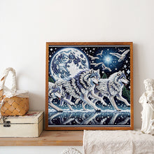 Load image into Gallery viewer, Moonlight Wolf Pack 30*30CM(Canvas) Partial Special Shaped Drill Diamond Painting