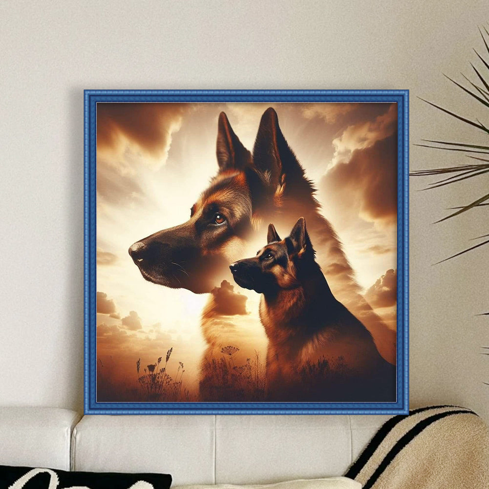 Dog Looking Into The Distance - Full 14CT Stamped Cross Stitch 45x45CM - Huacan