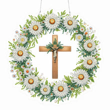 Load image into Gallery viewer, 2D Flat DIY Daisy Cross Diamond Art Pendant Window Hanging Art for Home Decor