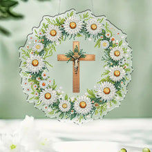 Load image into Gallery viewer, 2D Flat DIY Daisy Cross Diamond Art Pendant Window Hanging Art for Home Decor