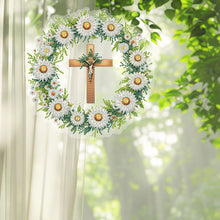 Load image into Gallery viewer, 2D Flat DIY Daisy Cross Diamond Art Pendant Window Hanging Art for Home Decor