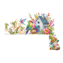 Load image into Gallery viewer, 2D Flat Pattern Flower Bird House Door Frame Decorations for Party Favors