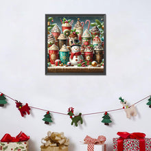 Load image into Gallery viewer, Christmas Atmosphere Coffee Snowman 40*40CM(Canvas) Full Round Drill Diamond Painting