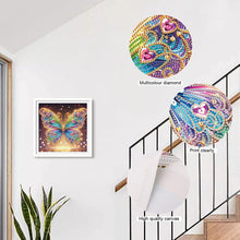 Load image into Gallery viewer, Butterfly On Black Background 30*30CM(Canvas) Partial Special Shaped Drill Diamond Painting