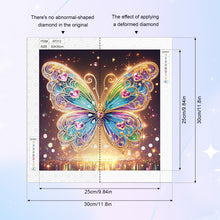 Load image into Gallery viewer, Butterfly On Black Background 30*30CM(Canvas) Partial Special Shaped Drill Diamond Painting