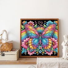Load image into Gallery viewer, Butterfly On Black Background 30*30CM(Canvas) Partial Special Shaped Drill Diamond Painting