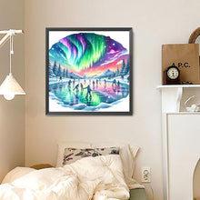Load image into Gallery viewer, Ice Rink Under The Aurora 30*30CM(Canvas) Full Round Drill Diamond Painting