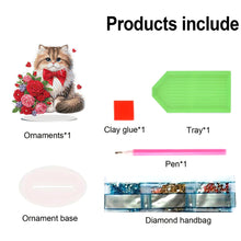 Load image into Gallery viewer, 2D Flat Print Cat Rose DIY Desktop Diamond Art Kits Bedroom Table Decoration