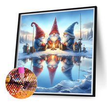Load image into Gallery viewer, Gnome Fishing In The Snow 30*30CM(Canvas) Full Round Drill Diamond Painting