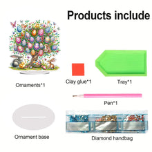 Load image into Gallery viewer, 2D Flat Print Easter Egg Tree DIY Table Top Diamond Painting Ornament Kits