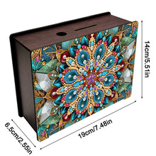 Load image into Gallery viewer, Wooden Mandala Diamond Painting Money Saving Box Desktop Coin Bank for Beginners