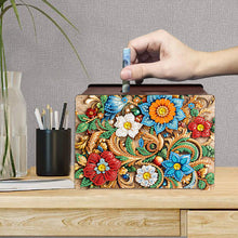 Load image into Gallery viewer, Wooden Flower Diamond Painting Money Saving Box Desktop Coin Bank for Beginners