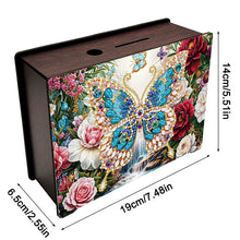 Load image into Gallery viewer, Wooden Butterfly Diamond Painting Money Saving Box Desktop Coin Bank for Adults