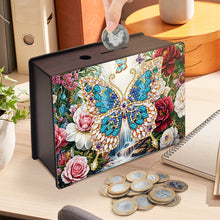 Load image into Gallery viewer, Wooden Butterfly Diamond Painting Money Saving Box Desktop Coin Bank for Adults