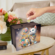 Load image into Gallery viewer, Wooden Cat Diamond Painting Money Saving Box Desktop Coin Bank for Home Decor