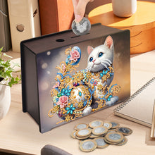 Load image into Gallery viewer, Wooden Cat Diamond Painting Money Saving Box Desktop Coin Bank for Home Decor