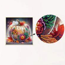 Load image into Gallery viewer, Pumpkin With Flowers 30*30CM(Canvas) Partial Special Shaped Drill Diamond Painting