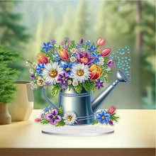 Load image into Gallery viewer, Acrylic 2D Flat Print DIY Flower Kettle Diamond Art Tabletop Decorations
