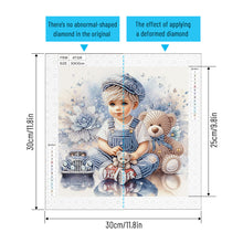 Load image into Gallery viewer, Cute Child 30*30CM(Canvas) Partial Special Shaped Drill Diamond Painting