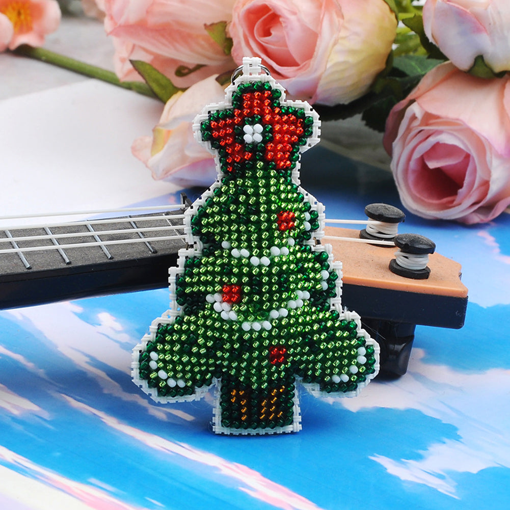 Christmas Tree Beaded Counted Cross Stitch Ornament Kit DIY Cross Stitch Keyring