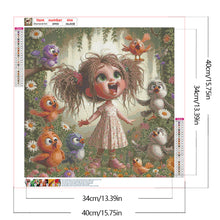 Load image into Gallery viewer, Singing Birds And Girl In The Forest 40*40CM(Canvas) Full Round Drill Diamond Painting