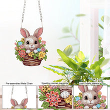 Load image into Gallery viewer, Special Shape Easter Flower Basket Bunny Diamond Painting Hanging Pendant