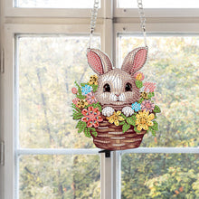 Load image into Gallery viewer, Special Shape Easter Flower Basket Bunny Diamond Painting Hanging Pendant