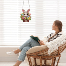 Load image into Gallery viewer, Special Shape Easter Flower Basket Bunny Diamond Painting Hanging Pendant