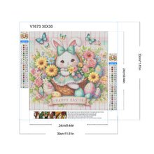 Load image into Gallery viewer, Easter Flower Egg Bunny 30*30CM(Canvas) Full Round Drill Diamond Painting